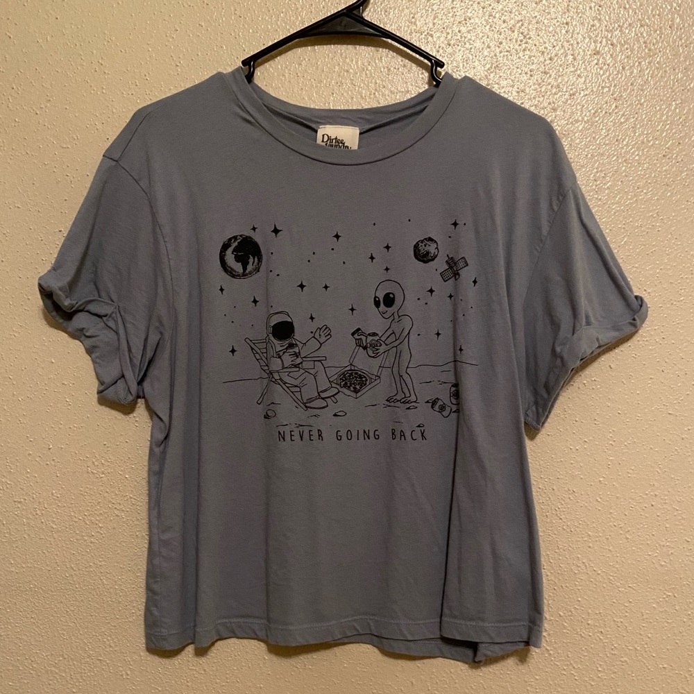 SOLD ❗️never going back alien blue shirt